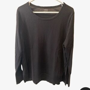 Badgley Mischka Classic Black Merino Wool Sweater